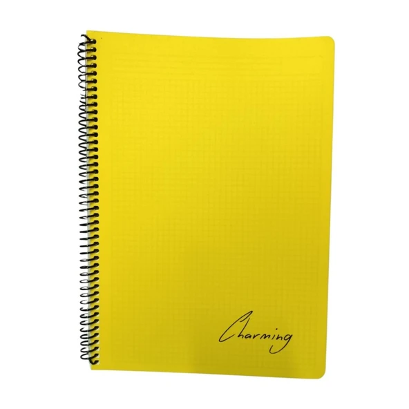 Tokaç A4 Pp Kapak Spiralli 120 Yaprak Defter Kareli Tok-220-Sarı ürün görseli 1
