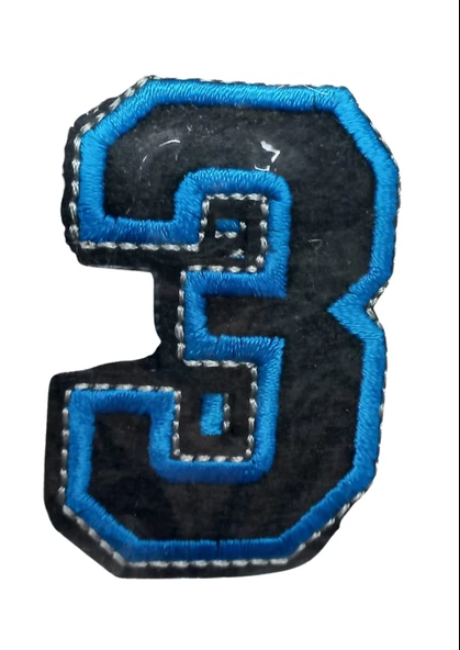 Almira Butik Aplike Ütü İle Yapışan 3 Rakamı  Arma 2,5x4 cm ürün görseli 1