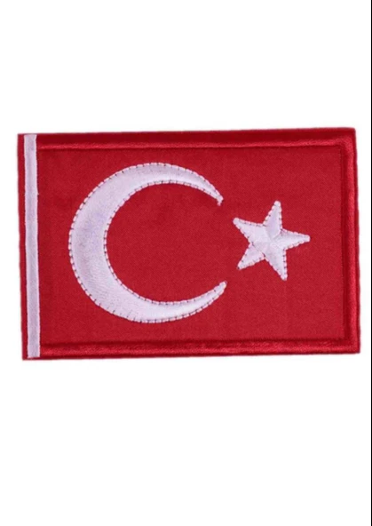 Almira Butik Aplike Ütü İle Yapışan Türk Bayrağı Dikdörtgen Arma 6x4 cm ürün görseli 1