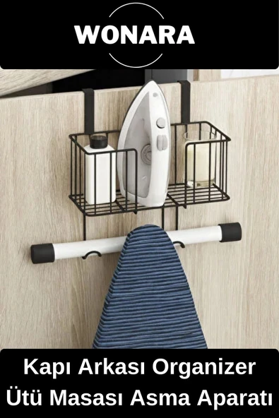 #Askılık Premium Organizer Raf Kolay Montajlı Dayanıklı Sağlam Kapı Arkası Ütü Masası Asma Aparatı ürün görseli 1