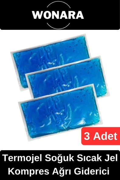 #Termojel Çok Amaçlı Yeniden Kullanılabilir Soğuk Sıcak Jel Kompres Ağrı Giderici Paketi 3 Adet ürün görseli 1