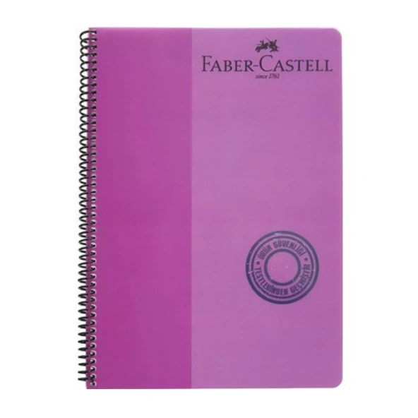 Faber Castell Pp Kapak Spiralli Çizgili 80 Yp. 5075 000127-Mor ürün görseli 1