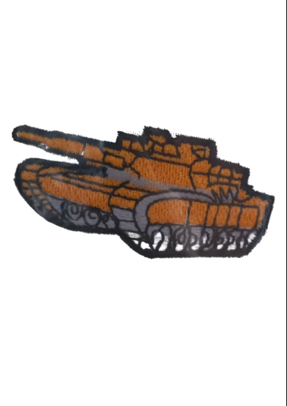 Almira Butik Aplike Ütü İle Yapışan Tank Turuncu Arma 4x3 cm ürün görseli 1