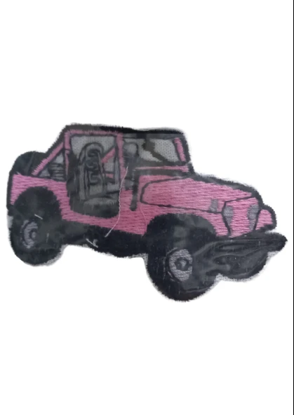 Almira Butik Aplike Ütü İle Yapışan Jeep pembe Arma 2,5x3 cm ürün görseli 1