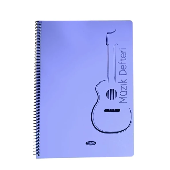 Tokaç A4 Müzik Defteri Spiralli PP Kapak 40 Yp-Mor Gitar ürün görseli 1