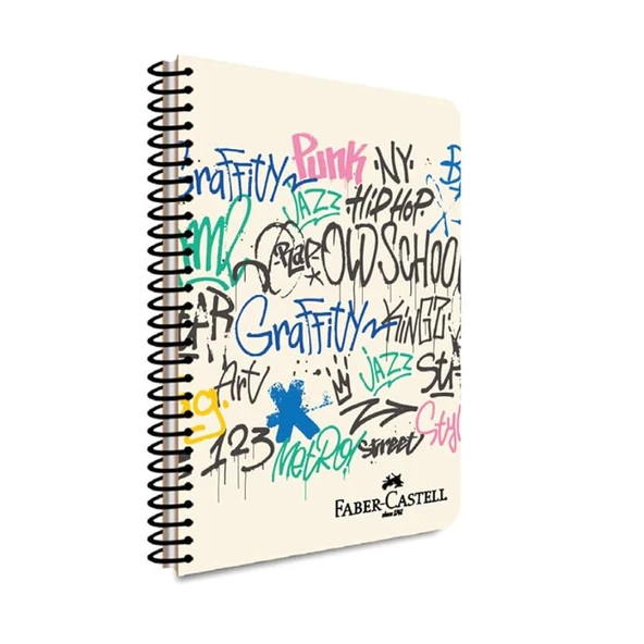 Faber Castell Pp Kapak Grafiti Spiralli Defter 100 Yp Kareli 5075 000430-Punk ürün görseli 1