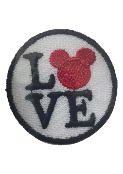 Almira Butik Aplike Ütü İle Yapışan Love Pati Arma 4 cm ürün görseli 1