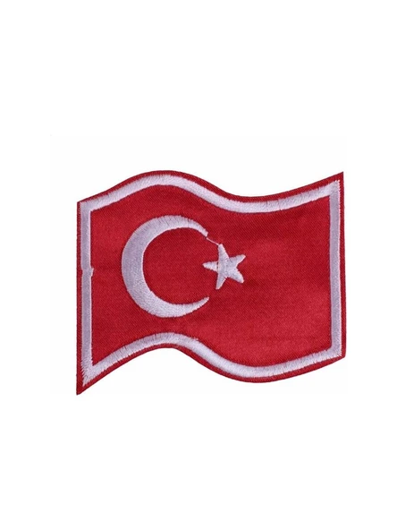 Almira Butik Aplike Ütü İle Yapışan Türk Bayrağı Dalgalı Arma 5x4 cm ürün görseli 1
