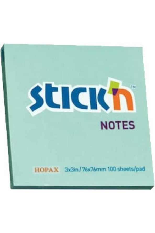 Hopax Stıckn Yapışkanlı Not Kağıdı 100 Yaprak 76x51 Mm Eco Patel Mavi ürün görseli 1