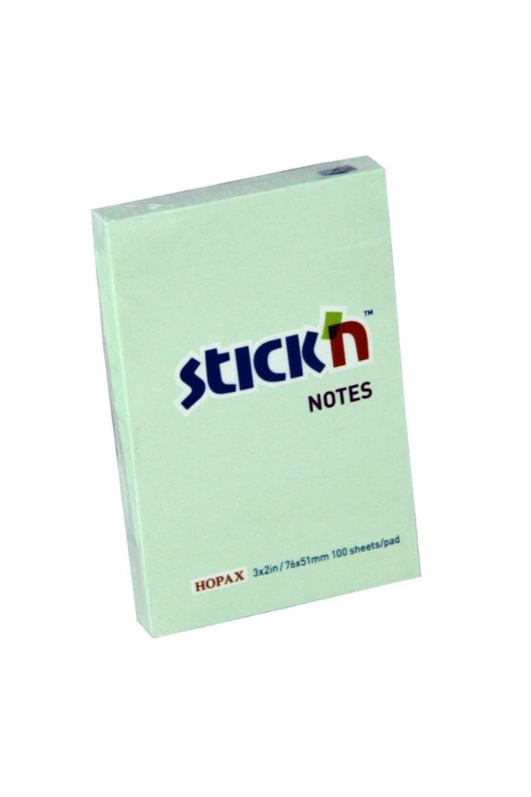 Hopax Stıckn Yapışkanlı Not Kağıdı 100 Yaprak 76x51 Mm Pastel Yeşil ürün görseli 1
