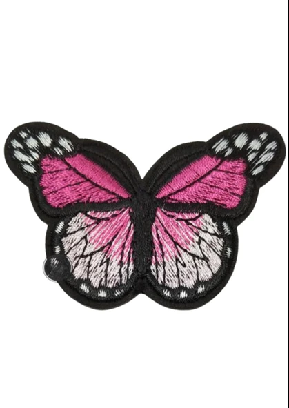 Almira Butik Aplike Ütü İle Yapışan Kelebek Pembe Arma 7x5 cm ürün görseli 1