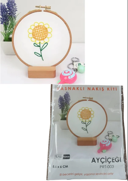 Almira Butik Nakış Kitleri Kasnaklı 8.6 X 6 cm Ayçiçeği ürün görseli 1
