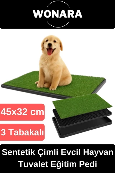 #KöpekEğitim Yıkanabilir Çok Katmanlı Evcil Hayvan Yavru Köpek Tuvalet Eğitim Sentetik Çim Halı Pedi ürün görseli 1