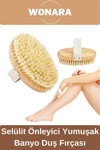 #BanyoFırça Doğal Peeling %100 Doğal Selülit Önleyici Yumuşak Vücut Masaj At Kılı Banyo Fırçası ürün görseli 1