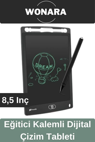 Deluxe Elektronik Grafik Yazma Tahtası Kalemli Silinebilir Not Çizim Panosu Eğitici Tablet 8,5 Inç ürün görseli 1