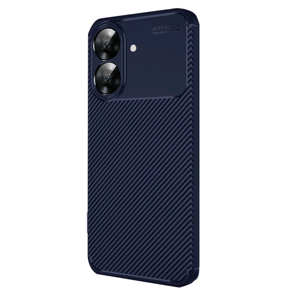 Realme Note 60 Kılıf Auto Focus Karbon Kapak - Lacivert ürün görseli 1