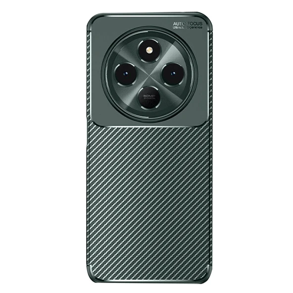 Xiaomi Redmi 14c Kılıf Auto Focus Karbon Kapak - Koyu Yeşil ürün görseli 1