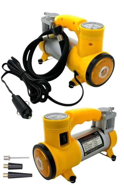 Elektrikli Araba Lastik Şişirme / 150 PSI - 12V / Taşınabilir Metal Hava Kompresörü (5250) ürün görseli 1