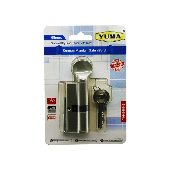 CERMAN MANDALLI SATEN BAREL KİLİT  68MM  YM-B68MS (5250) ürün görseli 1