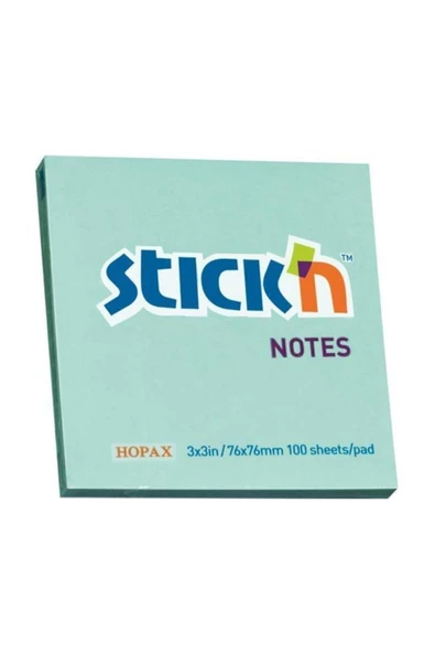 Hopax Stıckn Yapışkanlı Not Kağıdı 100 Yaprak 76x76 Mm Pastel Mavi ürün görseli 1