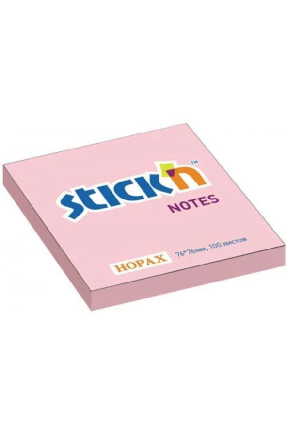 Hopax Stıckn Yapışkanlı Not Kağıdı 100 Yaprak 76x76 Mm Pastel Pembe ürün görseli 1