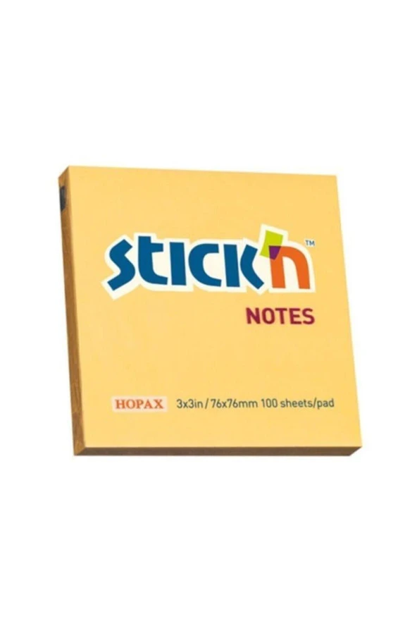 Hopax Stıckn Yapışkanlı Not Kağıdı 100 Yaprak 76x76 Mm Pastel Turuncu ürün görseli 1