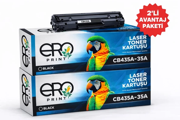 HP CB435A - 35A | HP P1004 Muadil Toner - 2'li Avantaj Paket ürün görseli 1