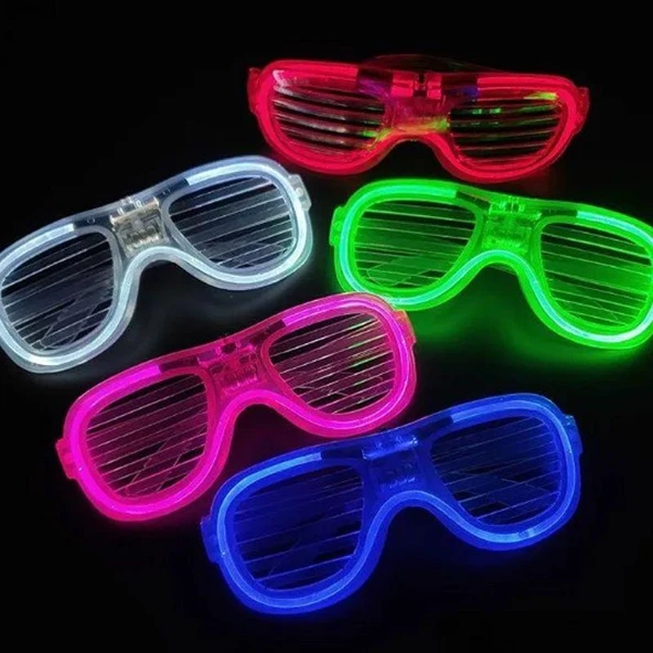 Glow Model Led Işıklı Parti Gözlüğü 3 Modlu 5 Renk 5 Adet ürün görseli 1