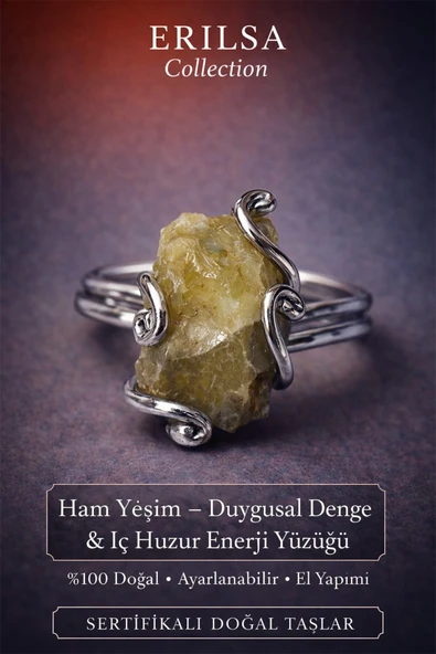 Sertifikalı Duygusal Denge ve İç Huzur Enerji Yüzüğü – Ham Yeşim Taşı – Ayarlanabilir ürün görseli 1