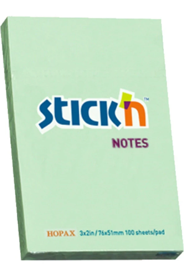Gıpta Stickn Eco Notes Pastel Yeşil Yapışkanlı Not Kağıdı 100 Yaprak 76 x 51 mm ürün görseli 1