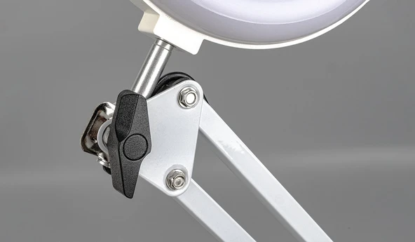 Akrobat Hareketli, 3 Diopter, Büyüteçli Led Işıklı Masa Çalışma Lambası, Mengeneli, Katlanabilir, ürün görseli 1