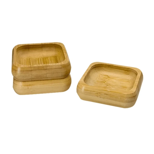 Bambu 9 cm Kare 3’lü Kase Seti, Şık ve Kullanışlı Sunum Kasesi, Atıştırmalık ve Sos Kasesi ürün görseli 1
