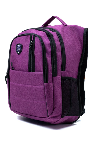 Çok Gözlü Ergonomik Sırt Çantası Su İtici Unisex Okul, Günlük ve Seyahat Çantası Mor ürün görseli 1