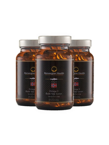 Omega 3 60 Kapsül 1000 mg  Somon Morina Balık Yağı X 3 Adet ürün görseli 1