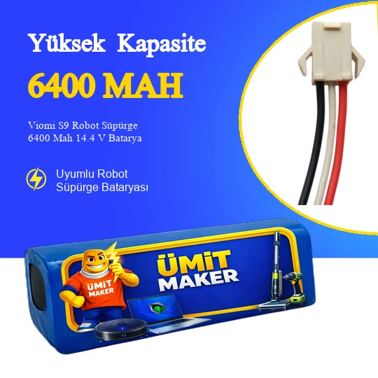 Viomi S9 Robot Süpürge 6400 Mah 14.4 V Batarya – Orjinal Uyumlu Uzun Ömürlü, Yüksek Performans Pil ürün görseli 1