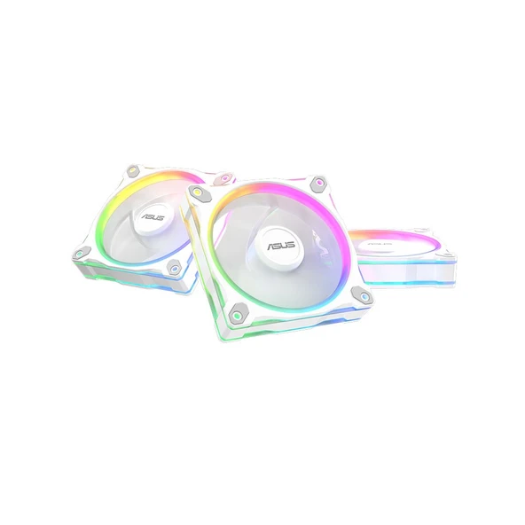ASUS PRIME MR120 FAN ARGB REVERSE BEYAZ 3IN1 3x120mm AURA Sync Beyaz 3'lü Fan Kit ürün görseli 1