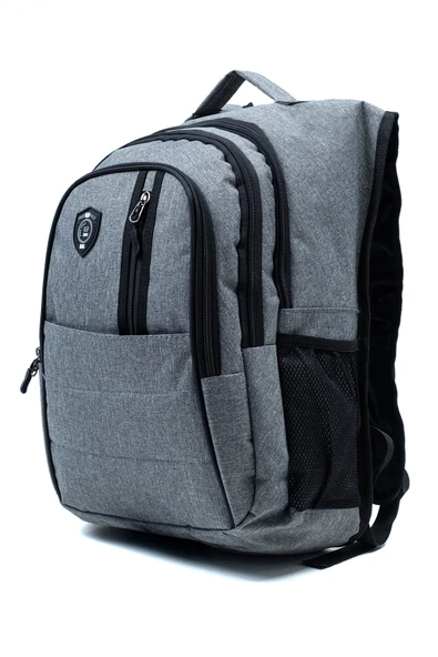 Çok Gözlü Ergonomik Sırt Çantası Su İtici Unisex Okul, Günlük ve Seyahat Çantası Gri ürün görseli 1