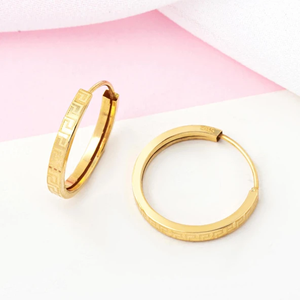 Versage 14 Ayar Altın Küpe 3 cm. Çaplı - Resim 4