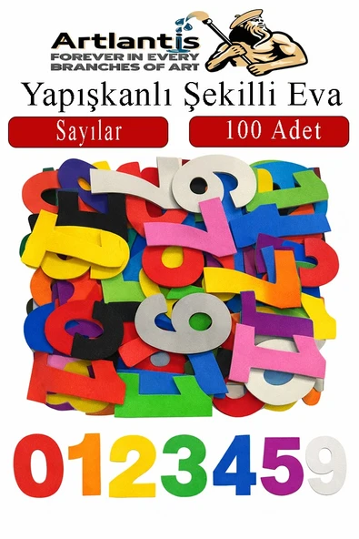Şekilli Eva Yapışkanlı Sayılar 100 lü 1 Paket Kendinden Yapışkanlı Eva Sticker Okul Öncesi Kreş Ana Sınıfı ürün görseli 1