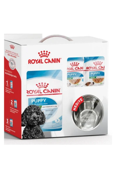 Royal Canin Mini Pupy Yavru Köpek Maması 2 Kg ve 6 Adet Yaş Mama + Mama Kabı Hediyeli ürün görseli 1