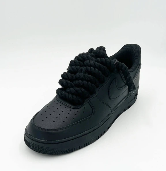 Black Nike Air Force 1 Rope Laces - Resim 2