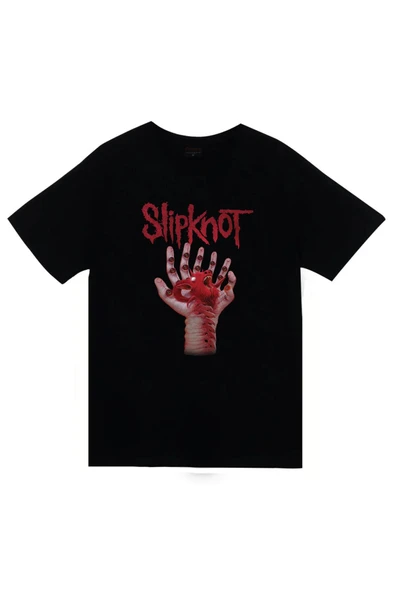 fame-stoned Slipknot Baskılı Unisex %100 Pamuk Siyah T-shirt ürün görseli 1