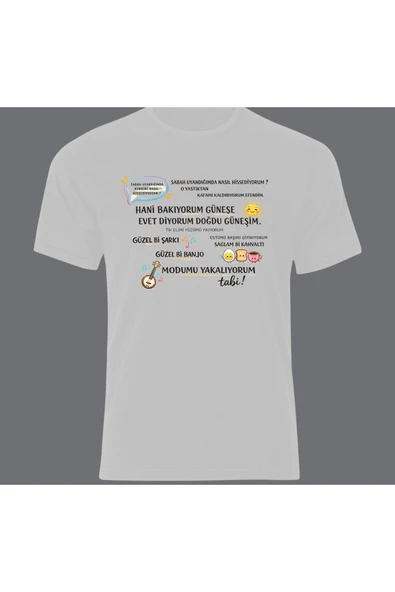 fame-stoned Doğdu Güneşim Baskılı Unisex %100 Pamuk T-shirt ürün görseli 1