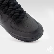 Black Nike Air Force 1 Rope Laces - Resim 7