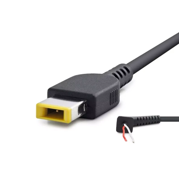 Hadron HDX5515 Lenovo , IBM Uyumlu Laptop Adaptör DC Jack Kablosu 30 90W (USB Tip Sarı Kare Uç) 1.2m Siyah ürün görseli 1