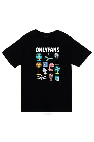 fame-stoned Onlyfans Baskılı Unisex %100 Pamuk Siyah T-shirt ürün görseli 1