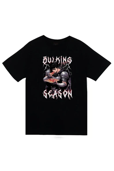 fame-stoned Berserk - Guts Baskılı Unisex %100 Pamuk Siyah T-shirt ürün görseli 1