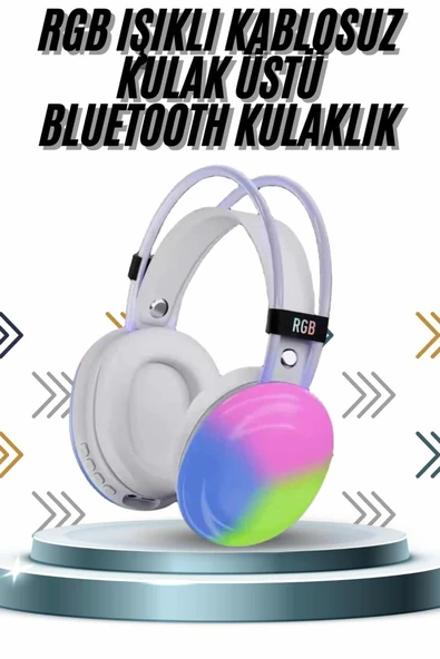 Kablosuz Bluetooth Kulaklık RGB Işıklı Kulak Üstü 5.3 Bluetooth Bağlantılı ürün görseli 1