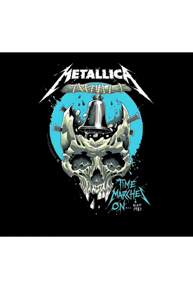 fame-stoned Metallica Baskılı %100 Pamuk Bisiklet Yaka Siyah Sweatshirt - Resim 2