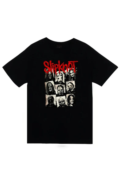 fame-stoned Slipknot Baskılı Unisex %100 Pamuk Siyah T-shirt ürün görseli 1